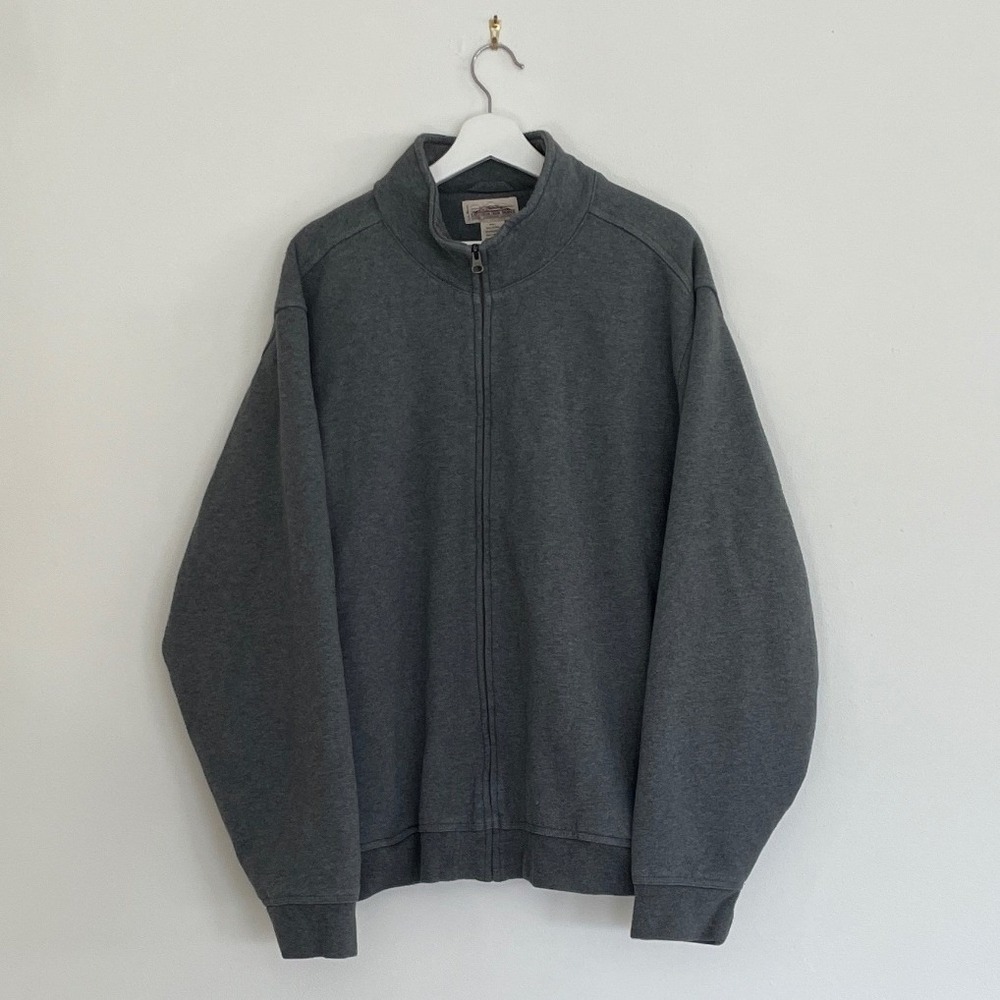 LL Bean Katahdin Iron Works Full Zip Sherpa Lined Sweatshirt Gray XXL Gorpcore